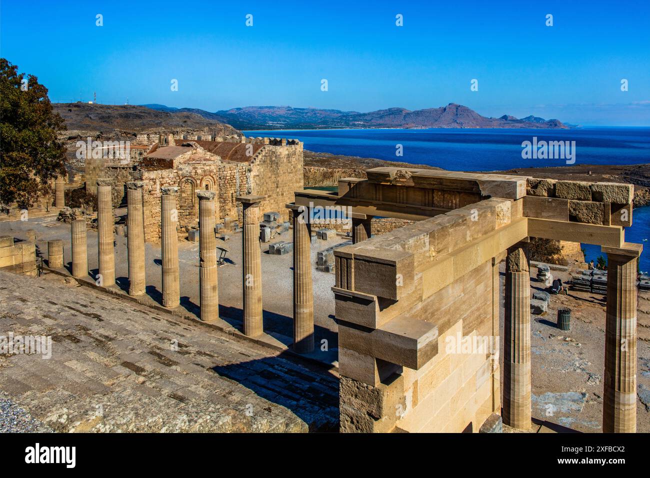 Geografia / viaggi, Grecia, Rodi, Lindo, acropoli, ULTERIORI-DIRITTI-AUTORIZZAZIONE-INFORMAZIONI-NON-DISPONIBILI Foto Stock