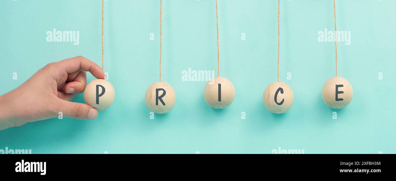 Prezzi in aumento a livello globale, spese di vita elevate, generi alimentari costosi, costi del gas e dell’elettricità, inflazione, concetto di culla di Newton Foto Stock