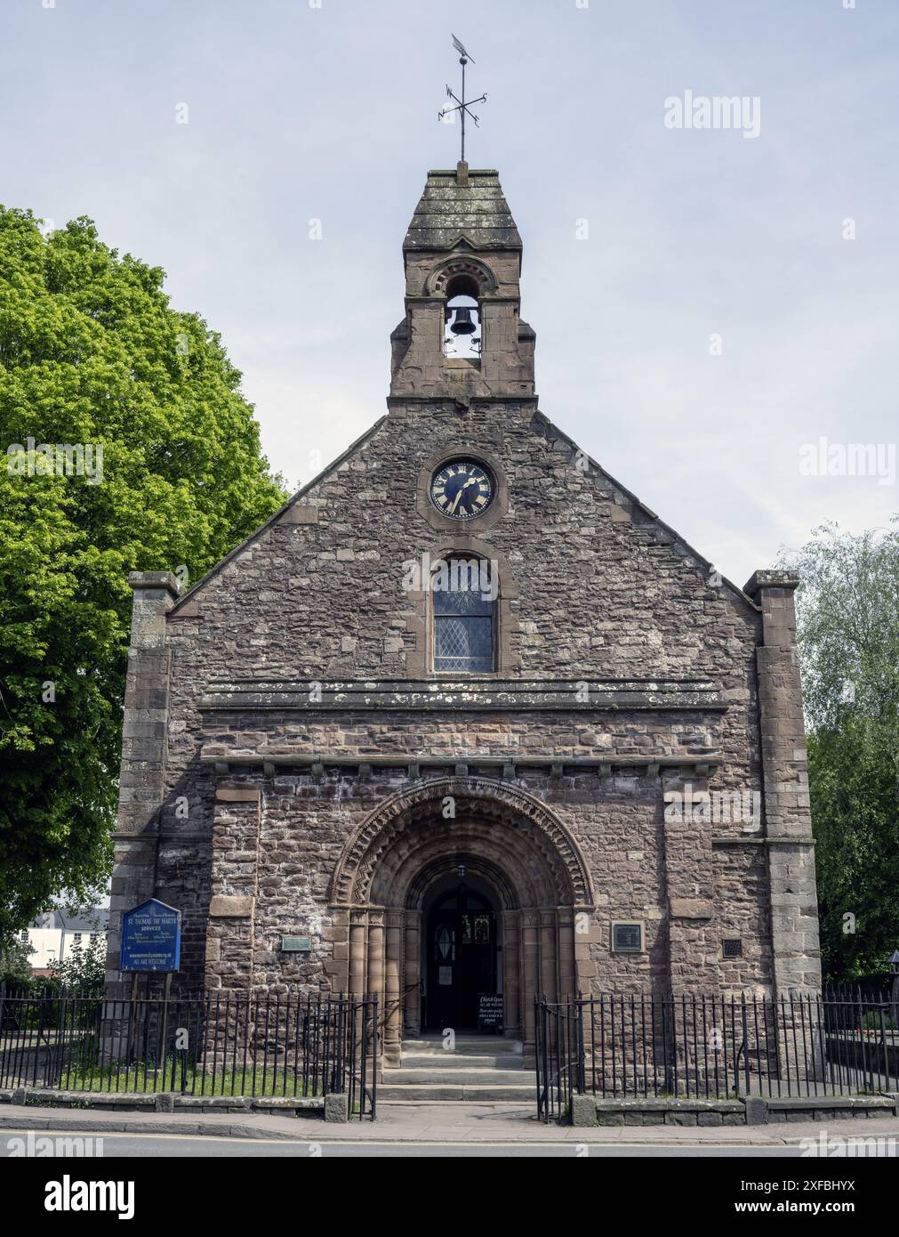 Chiesa parrocchiale di San Tommaso il Martire - Overmonnow - St Thomas Square, Monmouth, Galles del Sud, Galles, Regno Unito Foto Stock
