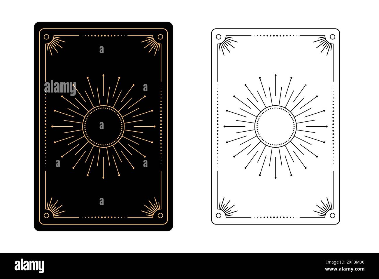 Tarocchi Card Sun. L'arcano maggiore di un mazzo di carte tarocchi. Illustrazione Vettoriale