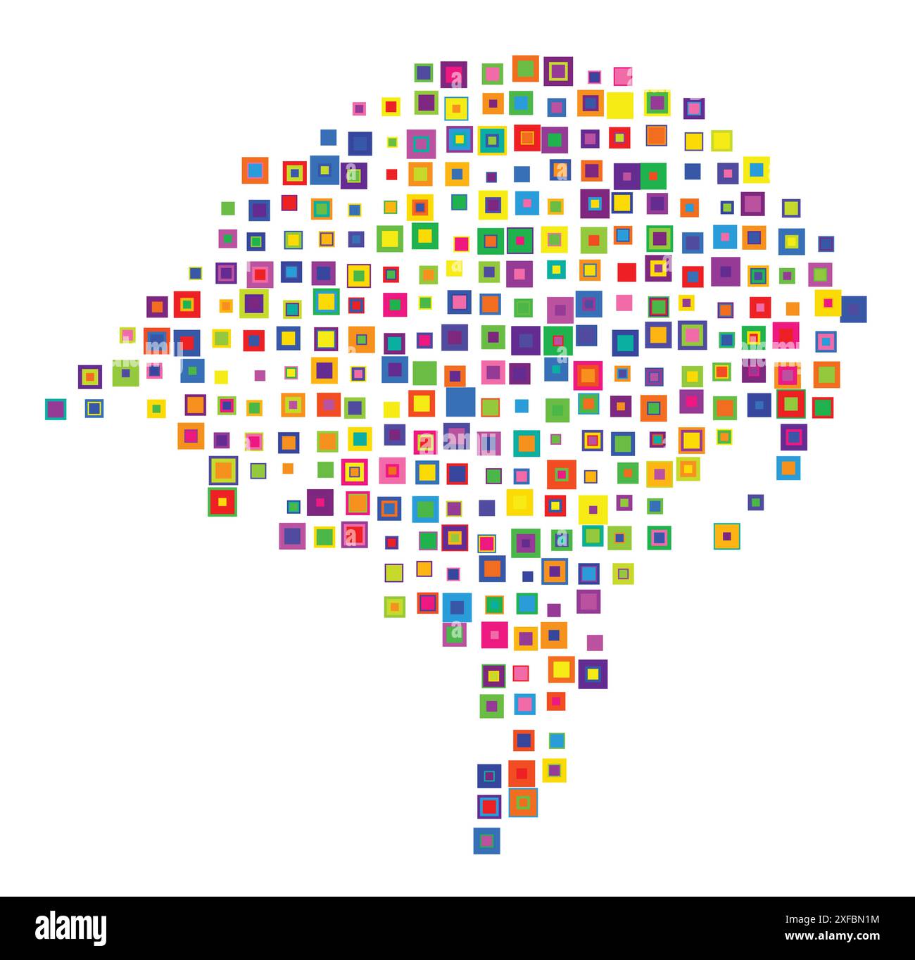 Mappa simbolo dello Stato Rio grande do sul (Brasile). Mappa astratta che mostra lo stato/provincia con un modello di quadrati colorati sovrapposti come candie Illustrazione Vettoriale