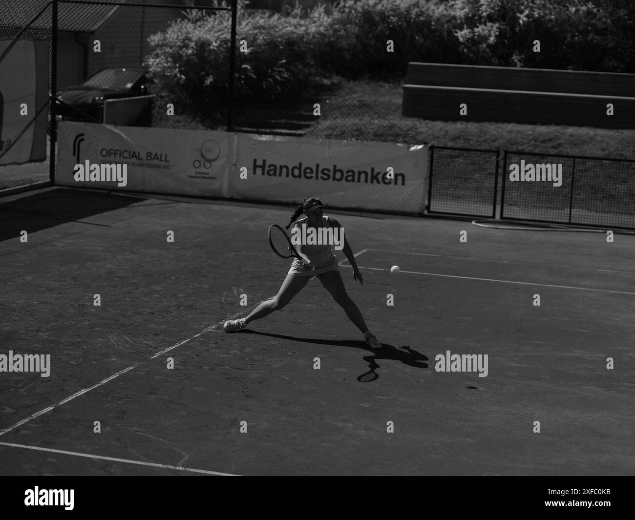 Pratica di tennis a Båstad, Svezia. Foto Stock