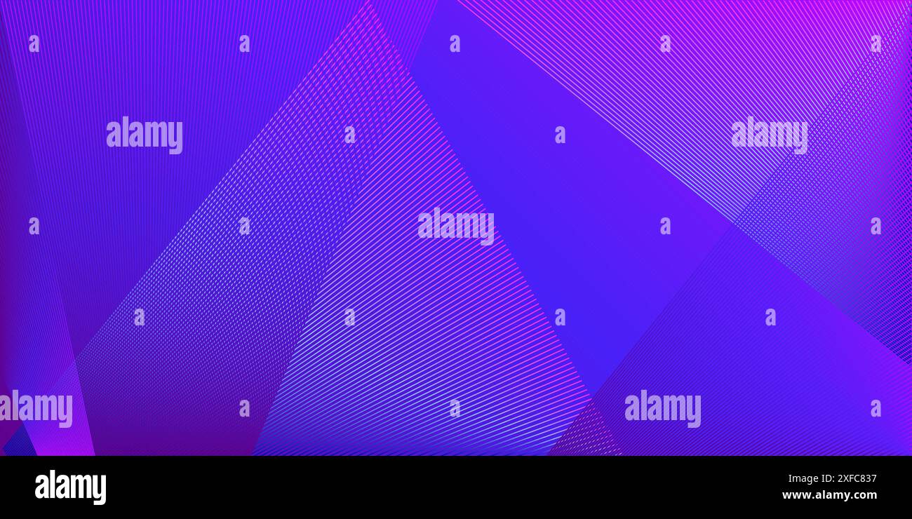 Sfondo astratto con forme geometriche a rete in colori fluorescenti come viola, blu e rosa Illustrazione Vettoriale