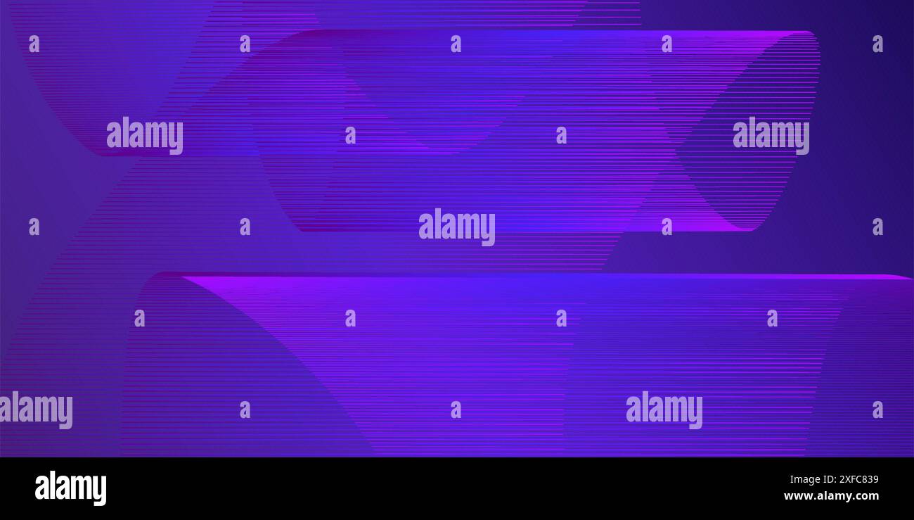 Sfondo astratto con forme tubulari e linee a rete in colori fluorescenti come viola, blu e rosa Illustrazione Vettoriale