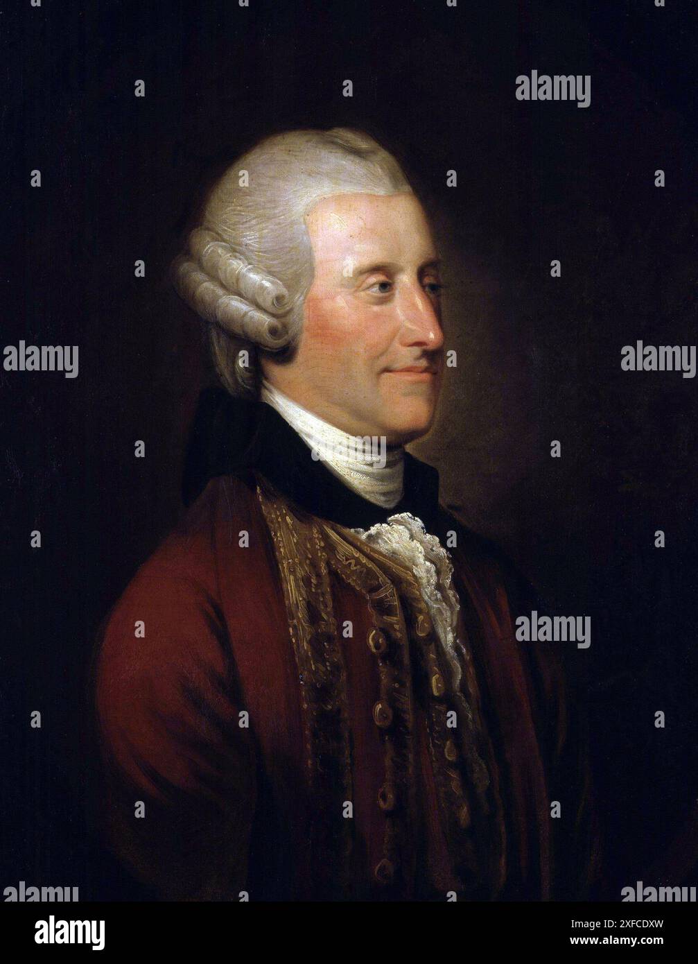 John Montagu, 4 anni. Conte di Sandwich (1718–1792), britischer Aristokrat und Politiker, Erfinder des Sandwichs. Cook benannte die Sandwichinseln nach ihm. Johann Zoffany oder Zauffelij (1733–1810), deutscher Maler, hauptsächlich in Inghilterra tätig. Foto Stock