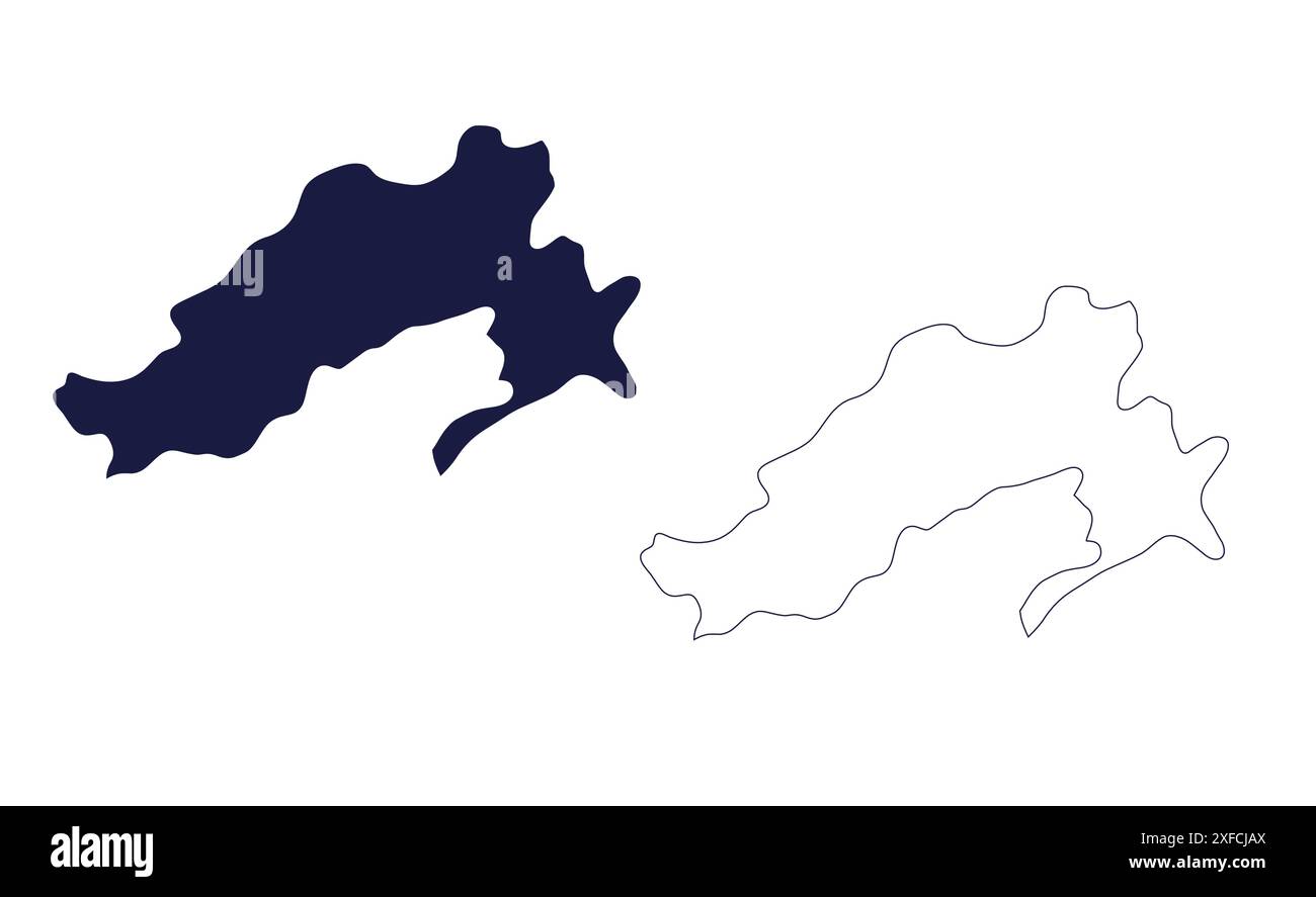 Arunachal_Pradesh_State_Map_vector1, Stato dell'India, Repubblica dell'India, governo, mappa politica, mappa moderna, bandiera indiana, illustrazione vettoriale Illustrazione Vettoriale