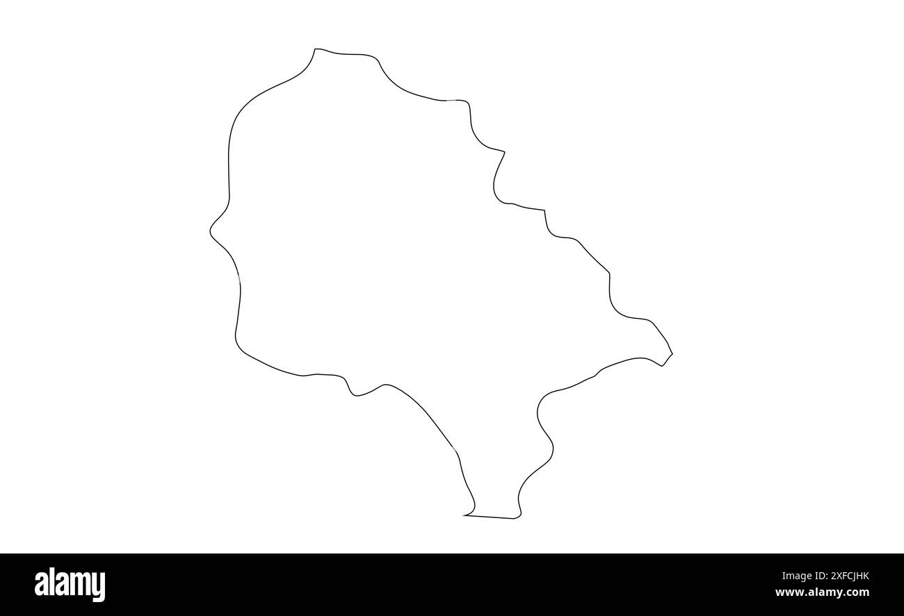 Jammu and Kashmir MAP outline1, Stato dell'India, Repubblica dell'India, governo, mappa politica, mappa moderna, bandiera indiana, illustrazione vettoriale Illustrazione Vettoriale