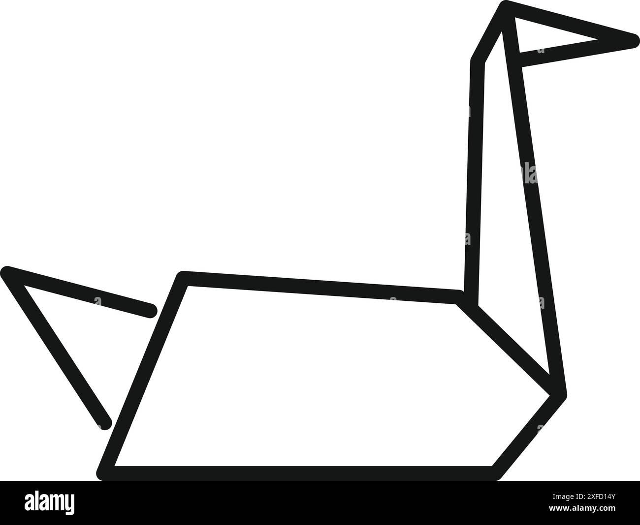 Il cigno Origami disegna in stile minimalista Illustrazione Vettoriale