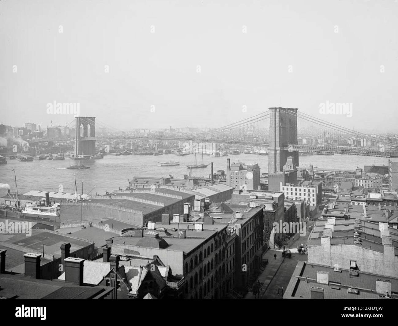 Ponte di Brooklyn, New York City 1904. Foto Stock