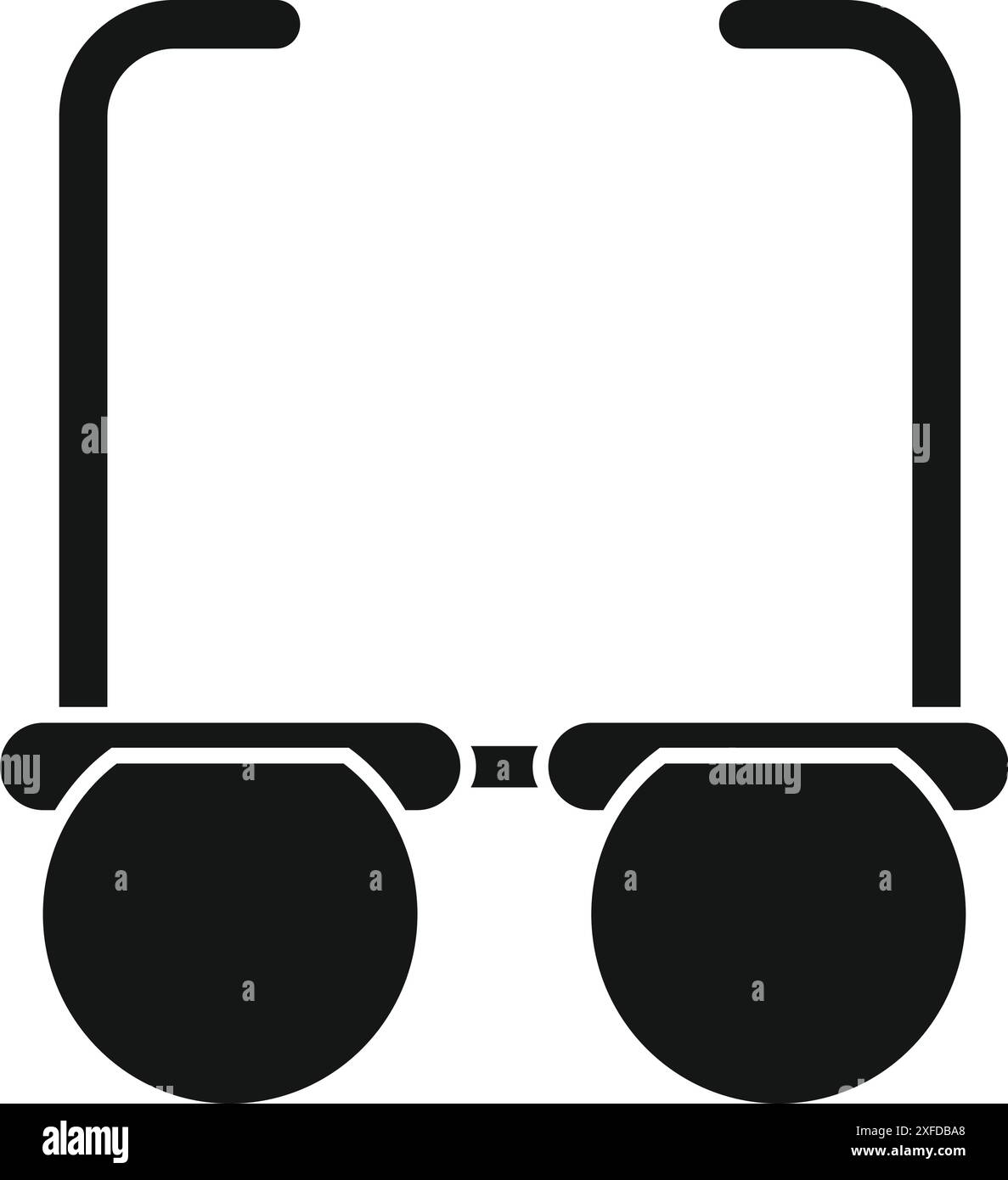Icona degli occhiali rotondi che rappresentano gli occhiali per la vista e la vista Illustrazione Vettoriale