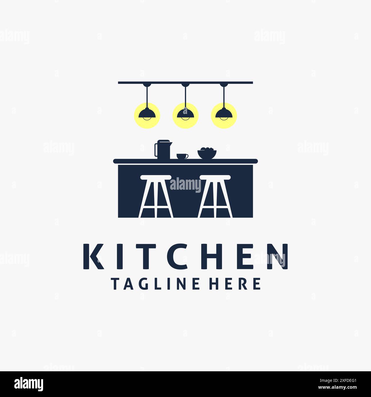 Design con logo per interni mobili da cucina Illustrazione Vettoriale