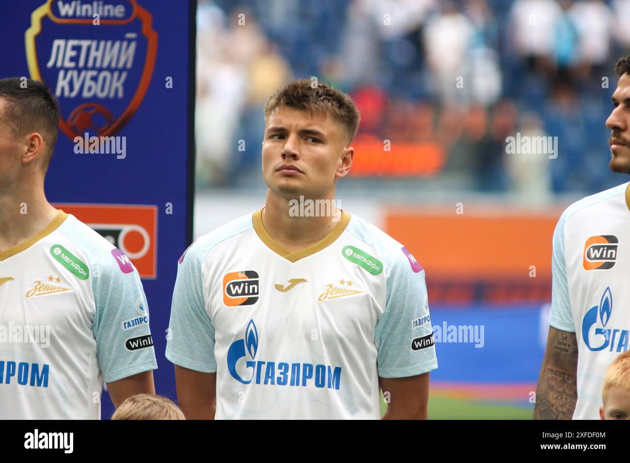 San Pietroburgo, Russia. 2 luglio 2024. Andrey Mostovoy (17) di Zenit visto durante la partita di calcio della Winline Summer Cup tra Zenit San Pietroburgo e Sochi alla Gazprom Arena. Punteggio finale; Zenit 5:2 Sochi. Credito: SOPA Images Limited/Alamy Live News Foto Stock