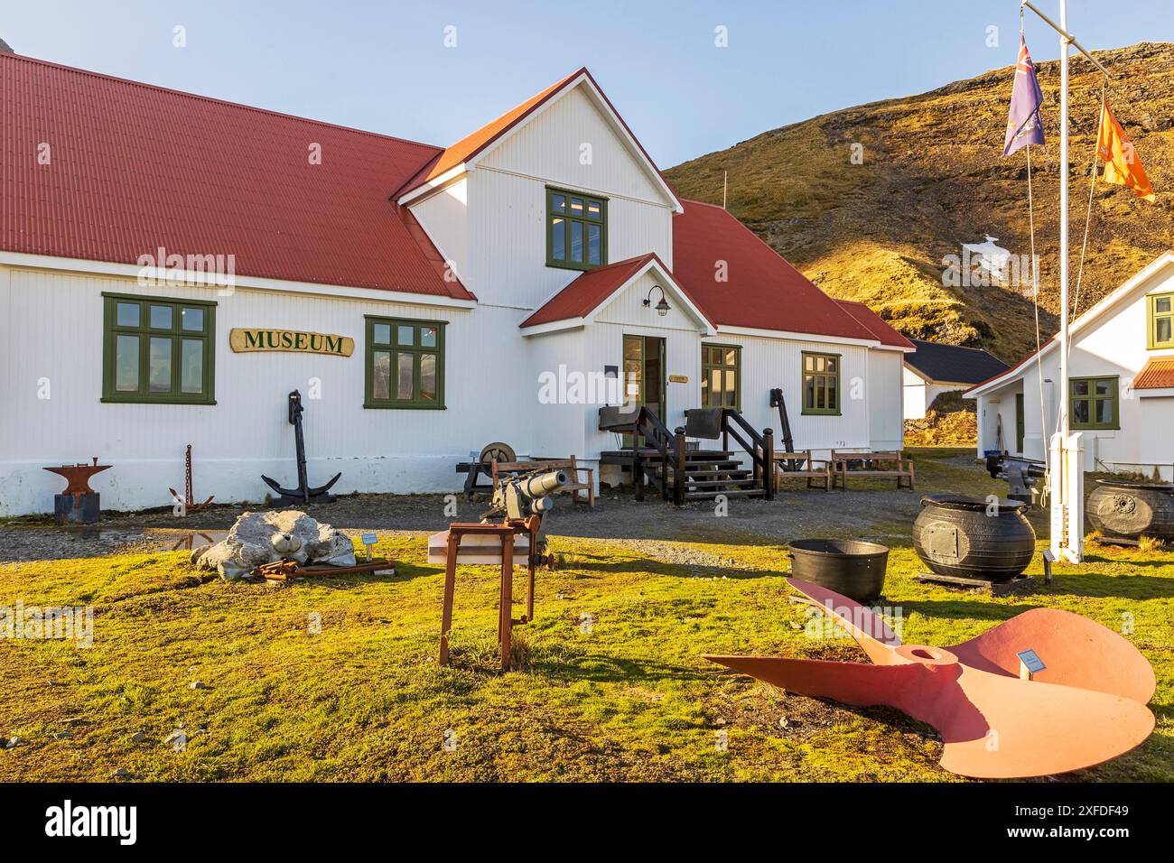 Museo, Grytviken, King Edward Cove, Georgia del Sud, martedì 28 novembre 2023. Foto: David Rowland / One-Image.com Foto Stock