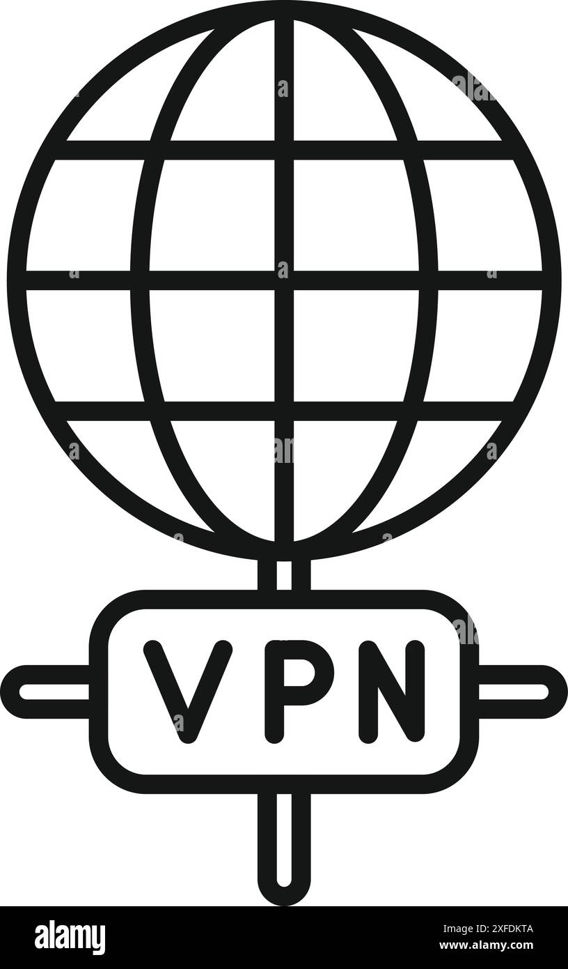 Descrivere il concetto dell'icona della connessione globale della rete vpn al World Wide Web Illustrazione Vettoriale