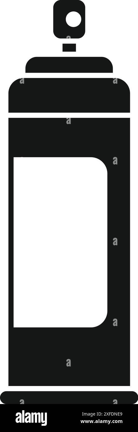 Semplice icona in bianco e nero di una bomboletta spray, che suggerisce Street art e creatività urbana Illustrazione Vettoriale