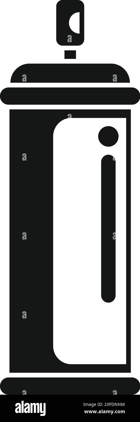 Semplice icona in bianco e nero di una vernice spray, spesso utilizzata per graffiti e Street art Illustrazione Vettoriale