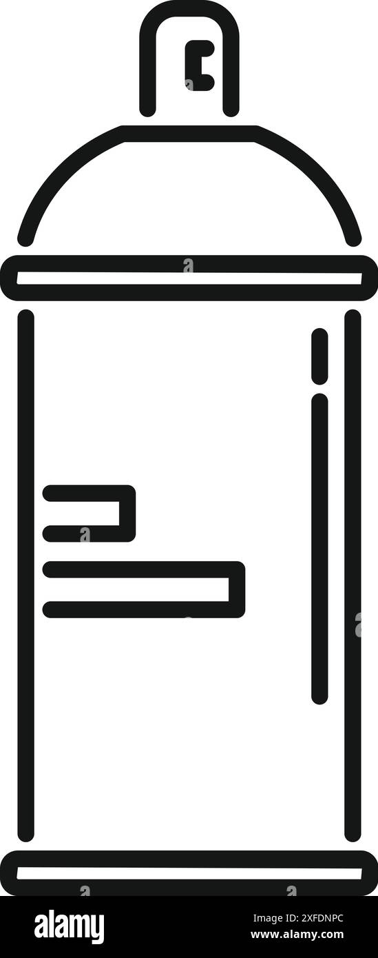 Semplice illustrazione in bianco e nero di una vernice spray, perfetta per progetti relativi a arte, graffiti o design Illustrazione Vettoriale