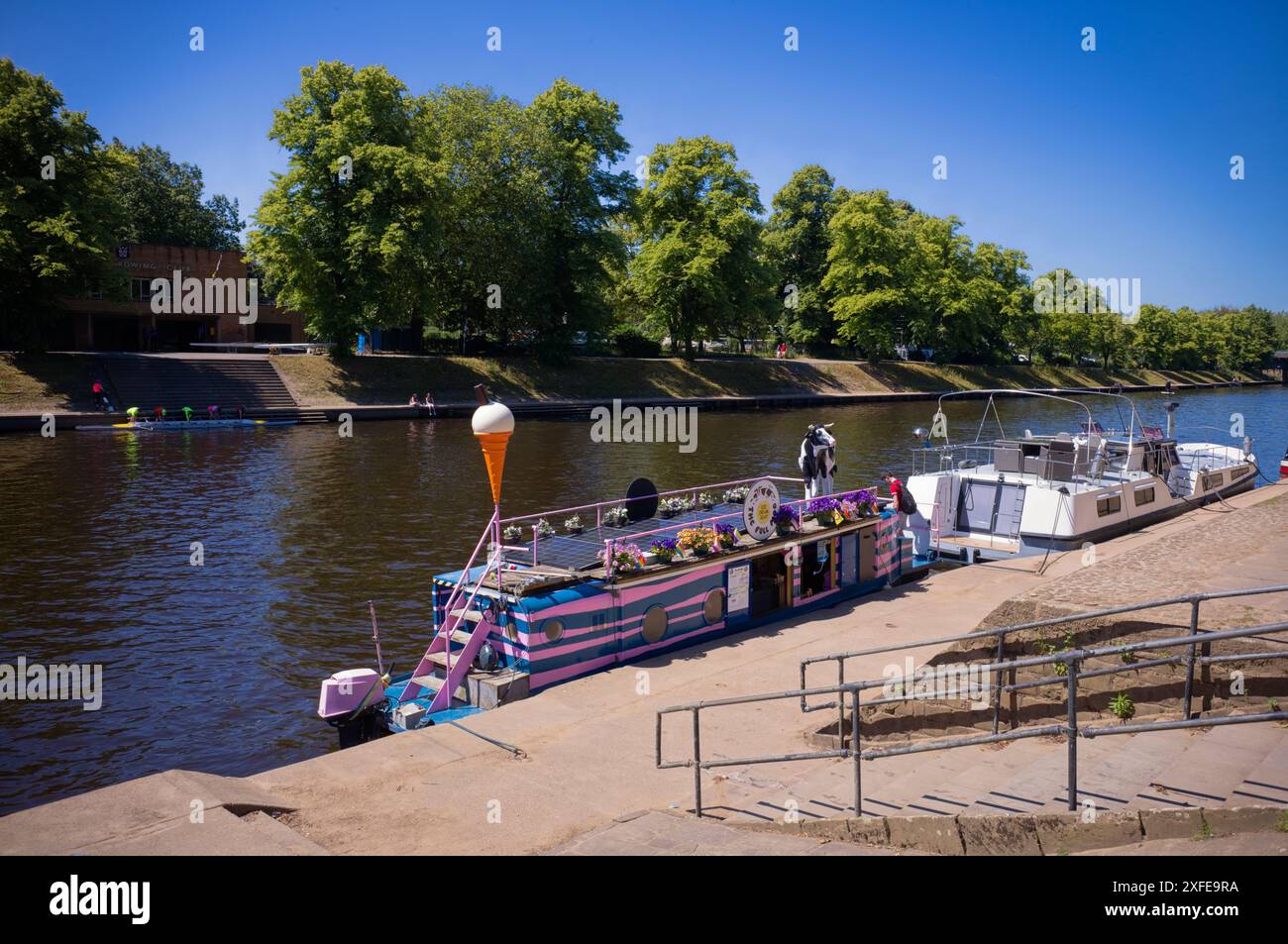 The Full Moo, gelateria ormeggiata a York Foto Stock