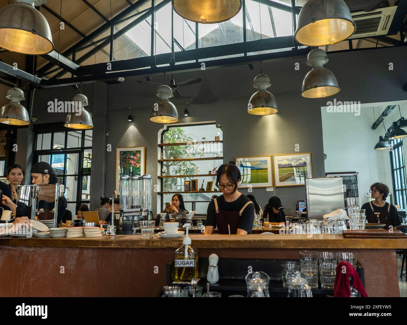Cafe Vietnam ho chi Minh City Interior Foto Stock