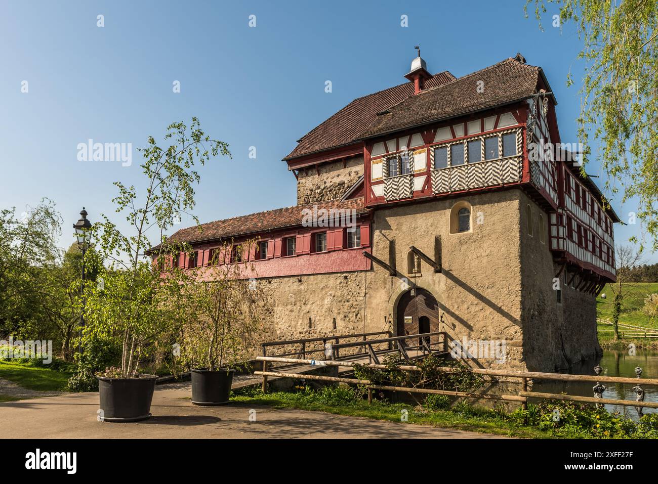 Castello di Hagenwil, un castello fortificato vicino ad Amriswil, Canton Thurgau, Svizzera Foto Stock