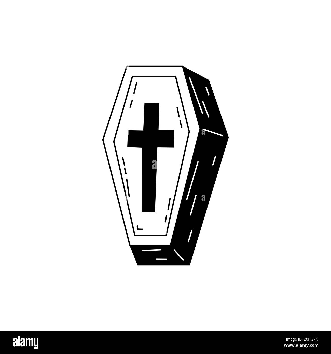 Bara nera di Halloween disegnata a mano in stile doodle Illustrazione Vettoriale