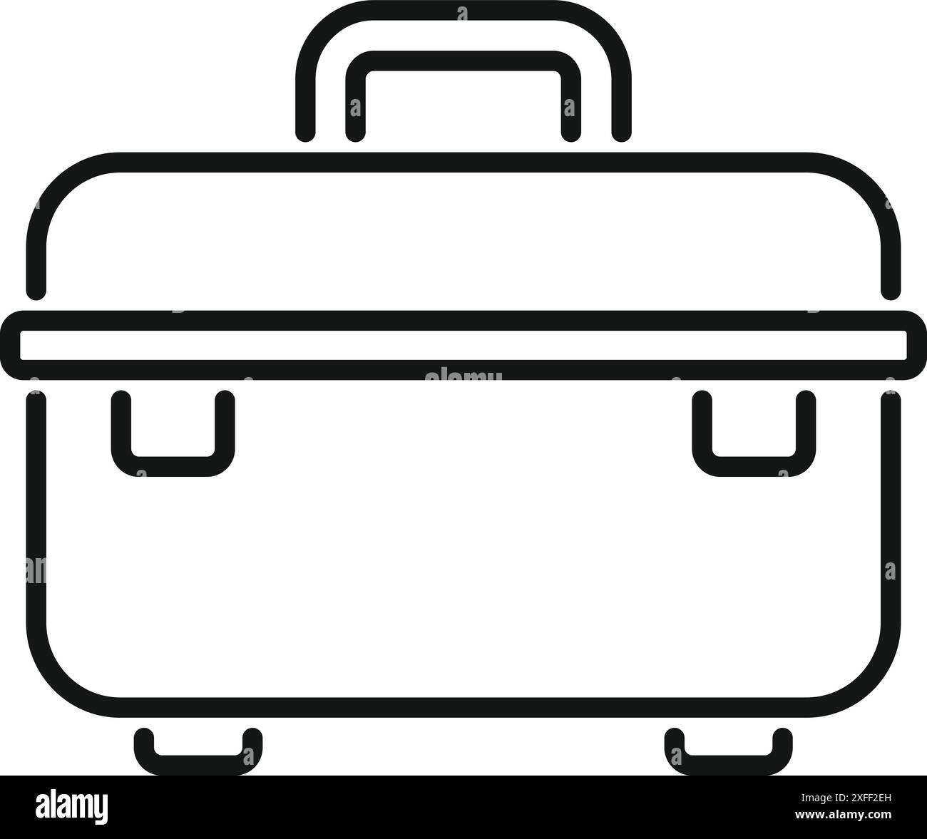 La semplice custodia da viaggio è pronta per una vacanza, simboleggiando l'emozione di fare le valigie e intraprendere un viaggio Illustrazione Vettoriale