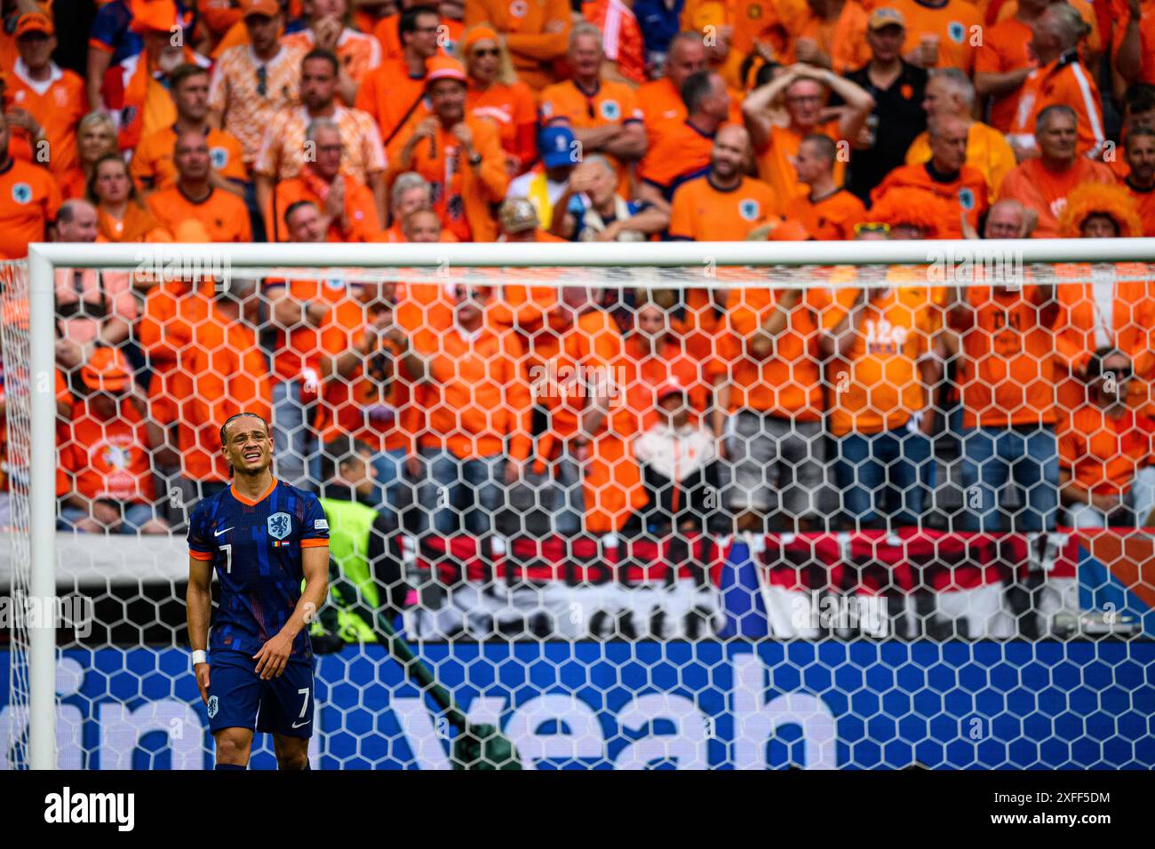MUENCHEN, GERMANIA - 2 LUGLIO 2024: Partita di calcio EURO 2024 Romania contro Paesi Bassi all'Alianz Arena Foto Stock