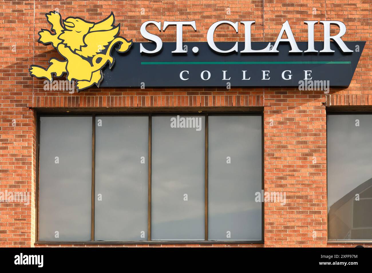 Segui le indicazioni per il St. Clair College di Windsor, Ontario, Canada Foto Stock