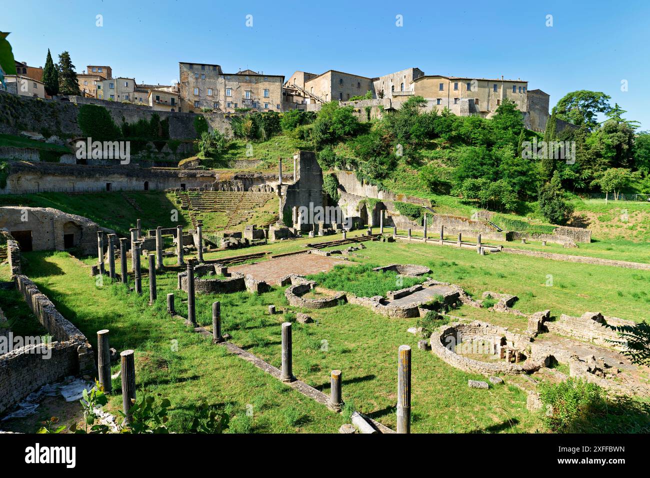 Volterra Toscana Italia. Il teatro romano Foto Stock