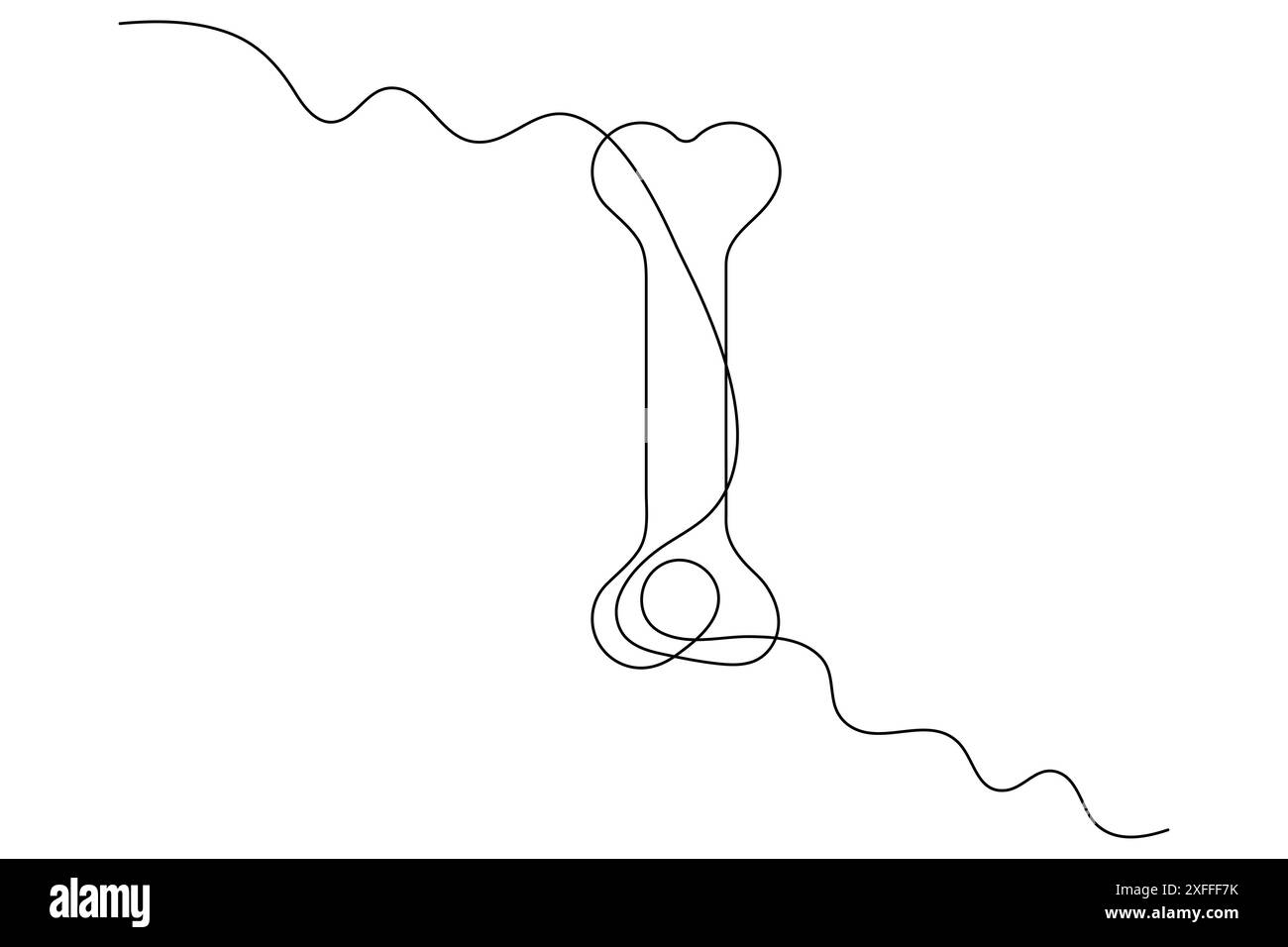 Disegno continuo di una linea dell'immagine vettoriale del contorno isolato Illustrazione Vettoriale