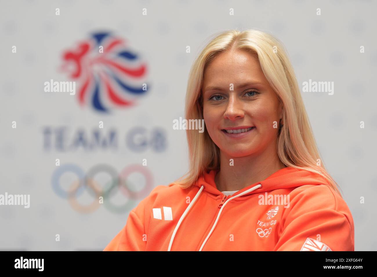 Emma Uren durante una sessione del Team GB per le Olimpiadi di Parigi 2024 al Birmingham National Exhibition Centre. Data foto: Mercoledì 3 luglio 2024. Foto Stock