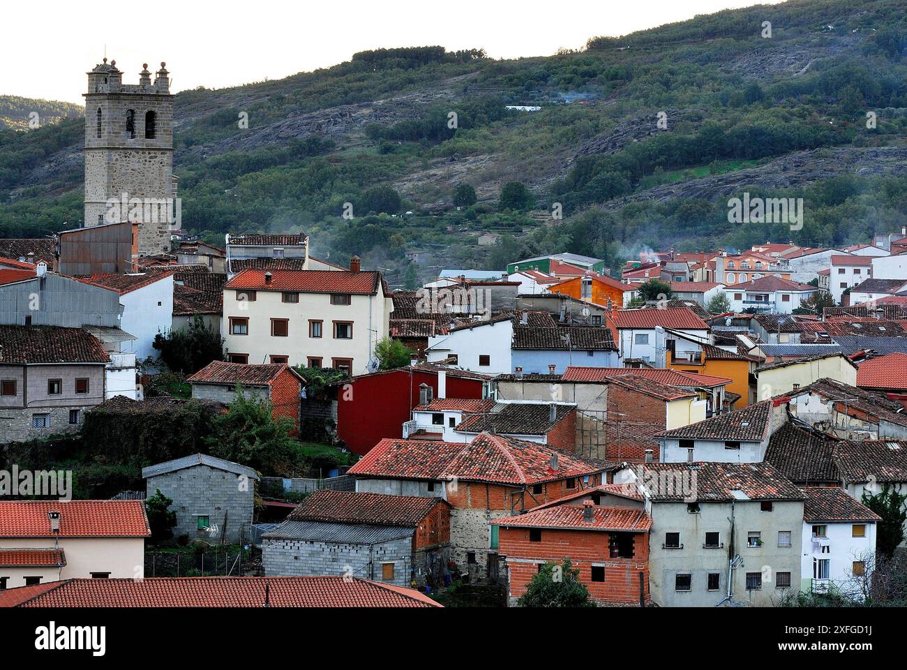 Chiesa parrocchiale di San Lorenzo Martire, Garganta de la Olla, Caceres, Estremadura, Spagna Foto Stock