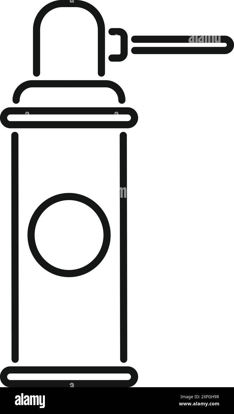 Semplice icona line art di una bomboletta spray, ideale per rappresentare Street art, graffiti o pittura Illustrazione Vettoriale