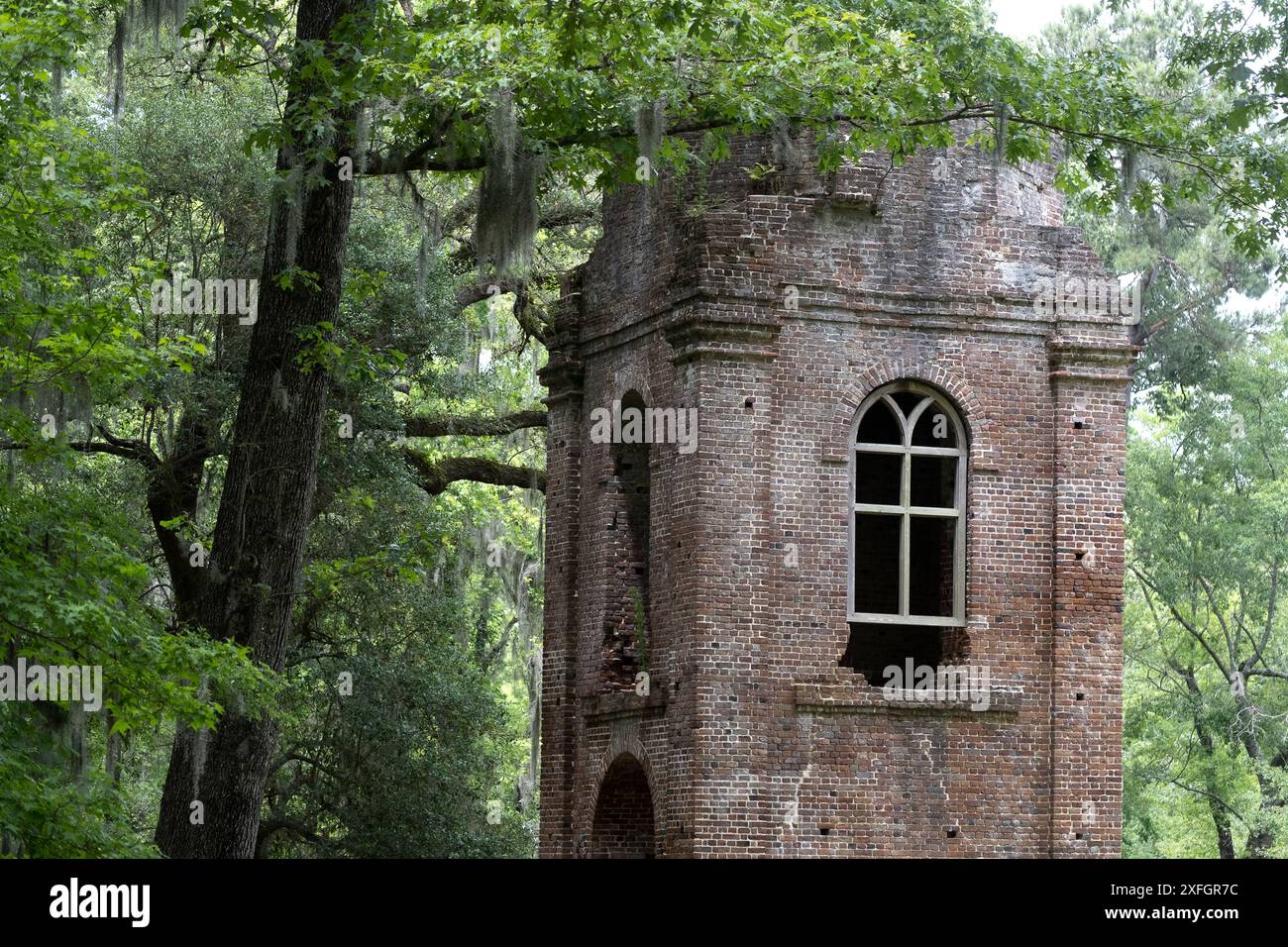 Rovine di una chiesa anglicana a Colonial Dorchester, fuori Charleston, South Carolina, Stati Uniti Foto Stock