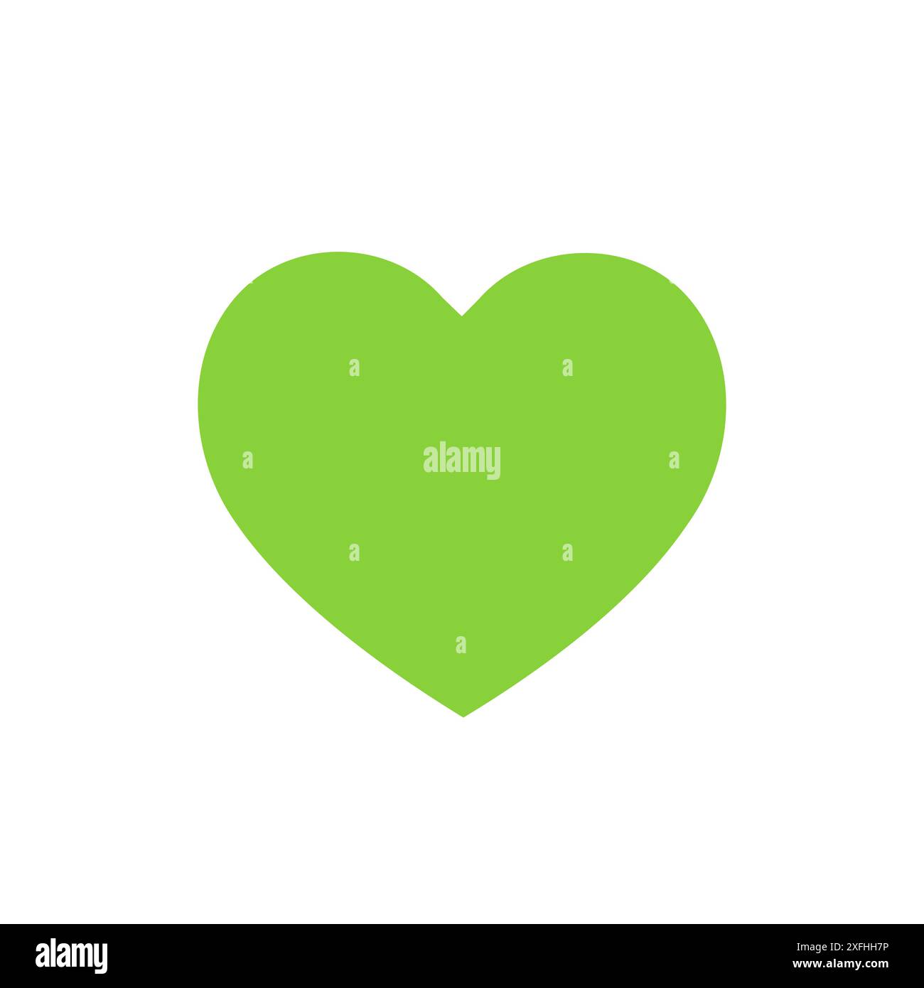 Icona cuore verde ECO. Forma del cuore isolata su sfondo bianco. Illustrazione Vettoriale