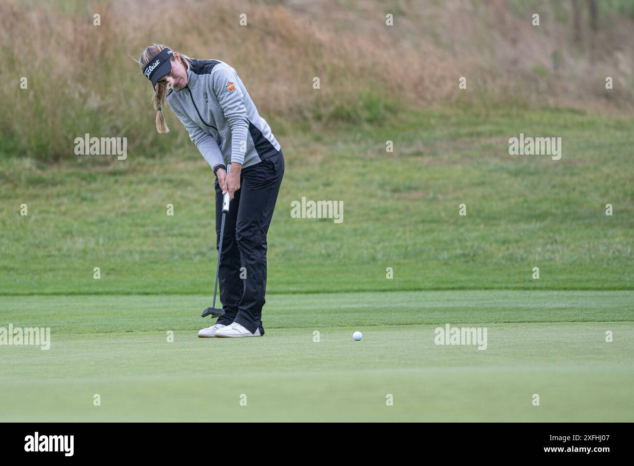 St Albans, Regno Unito. 3 luglio 2024. Luna Sobron Galmes sul 18° green durante l'Aramco Team Series Golf Tournament al Centurian Club, St Albans, Regno Unito, il 3 luglio 2024. Foto di Phil Hutchinson. Solo per uso editoriale, licenza richiesta per uso commerciale. Non utilizzare in scommesse, giochi o pubblicazioni di singoli club/campionato/giocatori. Crediti: UK Sports Pics Ltd/Alamy Live News Foto Stock