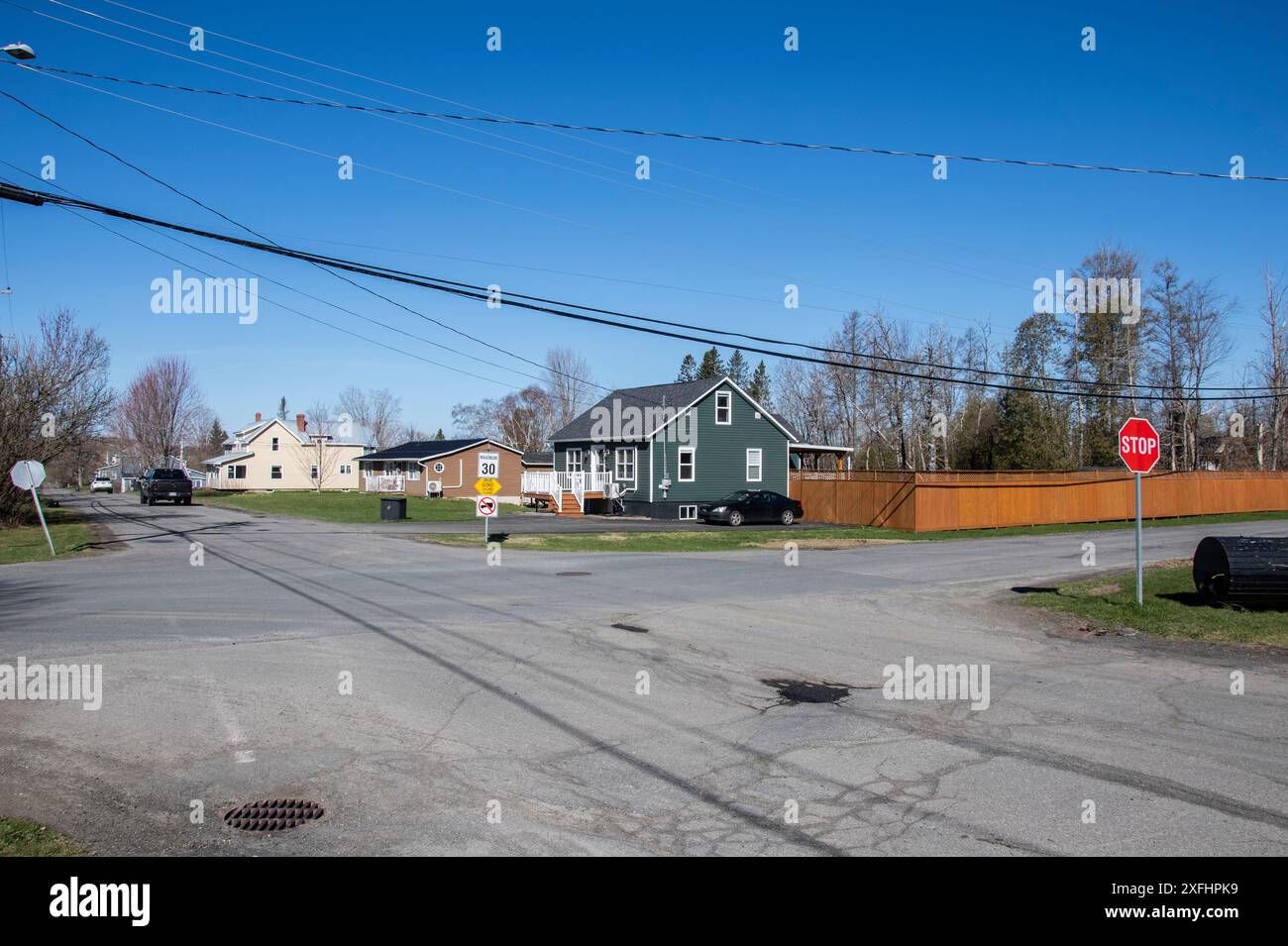 Quartiere residenziale di Hartland, New Brunswick, Canada Foto Stock