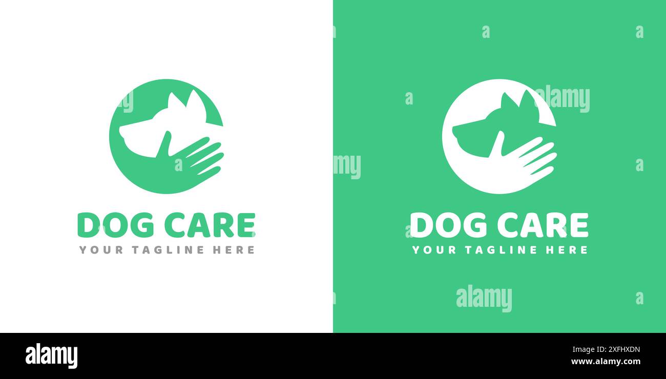 il logo della clinica per la cura dei cani è una rappresentazione visiva della cura del tuo amato animale domestico Illustrazione Vettoriale