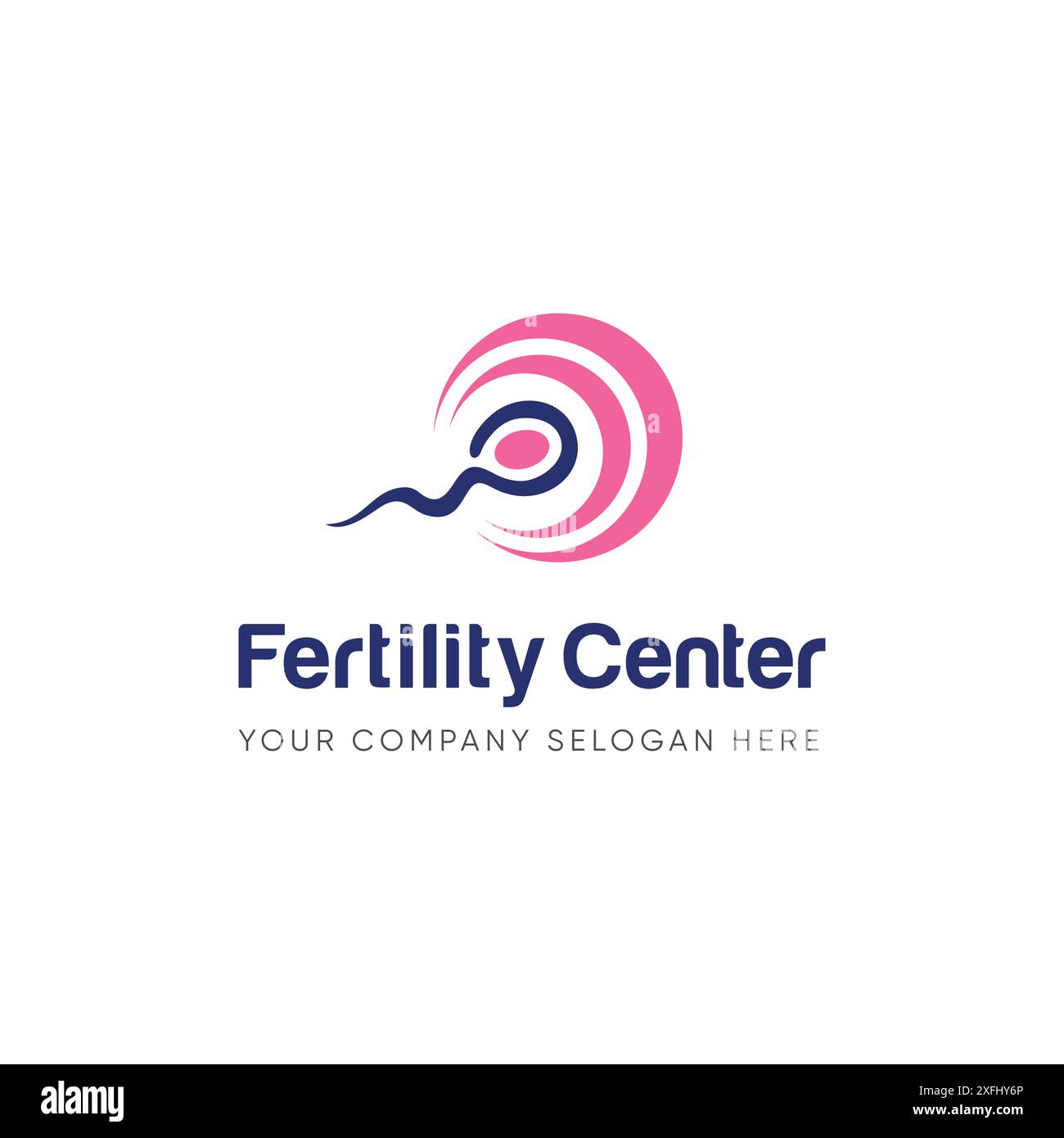Logo della clinica per la fertilità. simboli dello sperma salute fertilità donne in gravidanza. vettore di disegno del logo Illustrazione Vettoriale