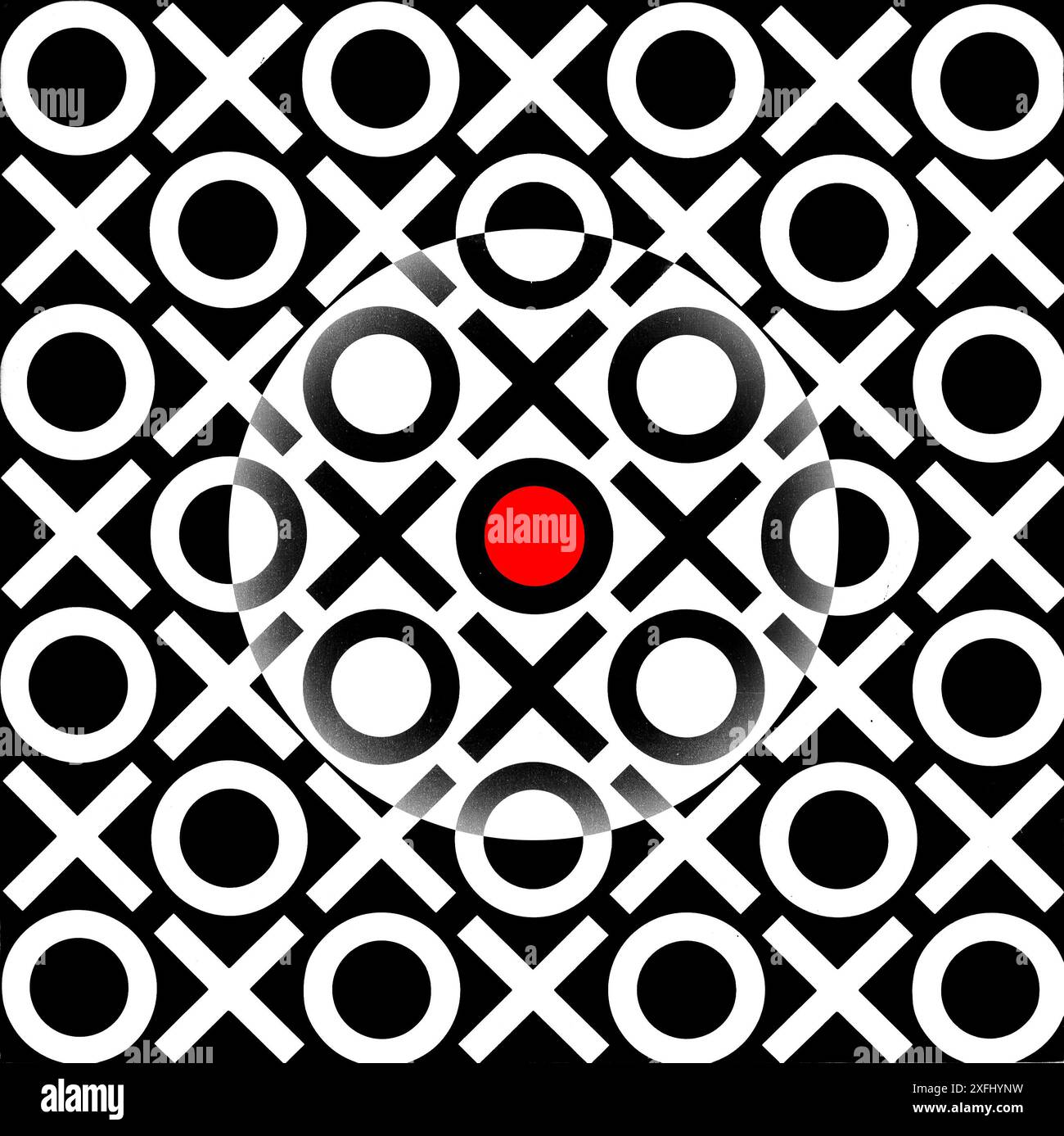 Motivo geometrico Visual Art in bianco e nero Foto Stock