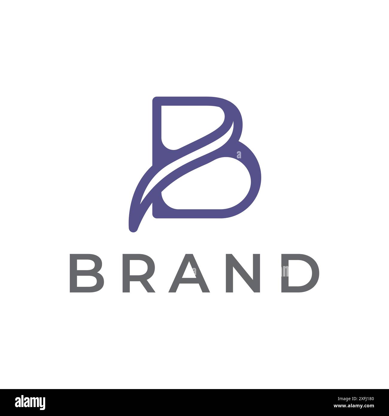 Modello di logo B Letter Business Leaf Nature Illustrazione Vettoriale