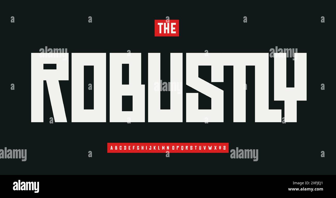 Alfabeto geometrico robusto e divertente, lettere cartoni animati, carattere geometrico rustico per titoli divertenti, poster divertenti, tipografia dei fumetti. Vettore Illustrazione Vettoriale