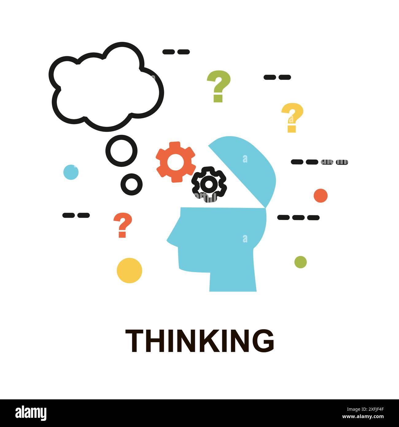 Concetto di icona del pensiero, design moderno e sottile, illustrazione vettoriale, per grafica e web design Illustrazione Vettoriale