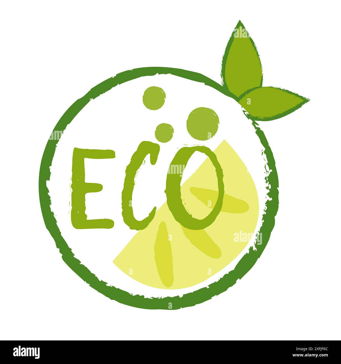 Adesivo ecologico, illustrazione vettoriale per grafica e web design Illustrazione Vettoriale
