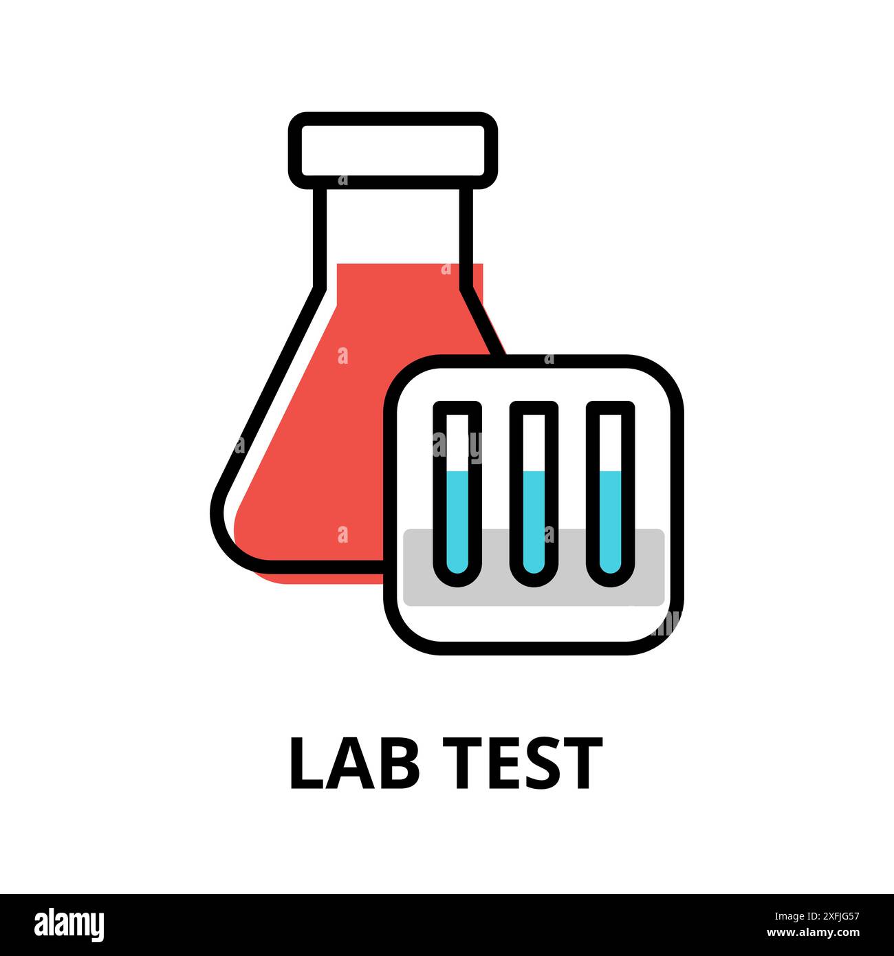 Concetto di icona test di laboratorio, moderna illustrazione vettoriale di design di linea piatta e modificabile, per grafica e web design Illustrazione Vettoriale