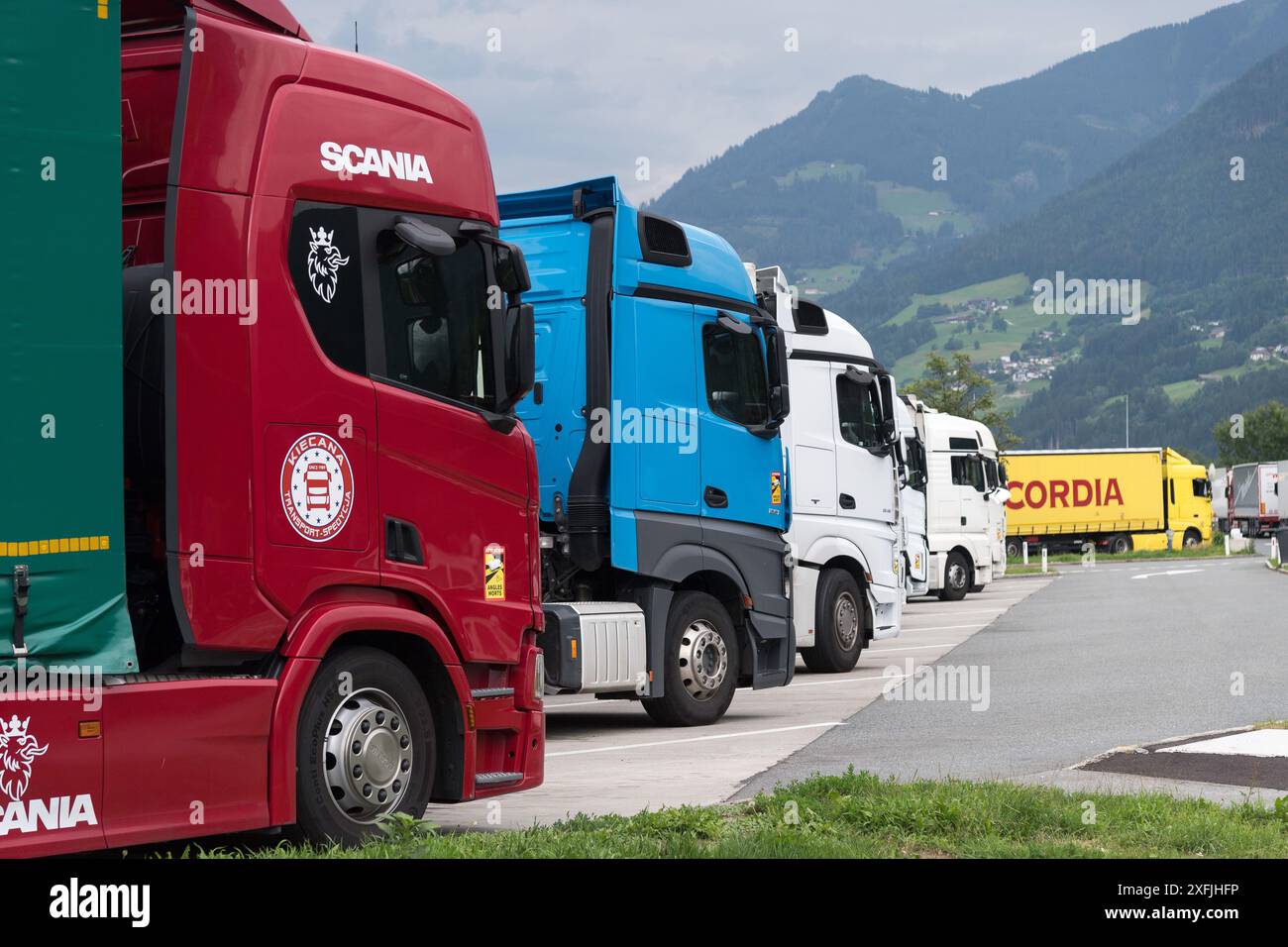 ASFINAG Rastplatz Weer-Süd sulla A12 Inn Valley Autobahn a Weer, Tirol, Austria © Wojciech Strozyk / Alamy Stock Photo Foto Stock