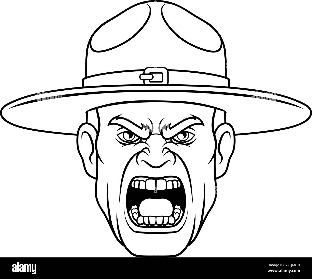 Istruttore di esercitazione sergente Bootcamp soldato dell'esercito Illustrazione Vettoriale