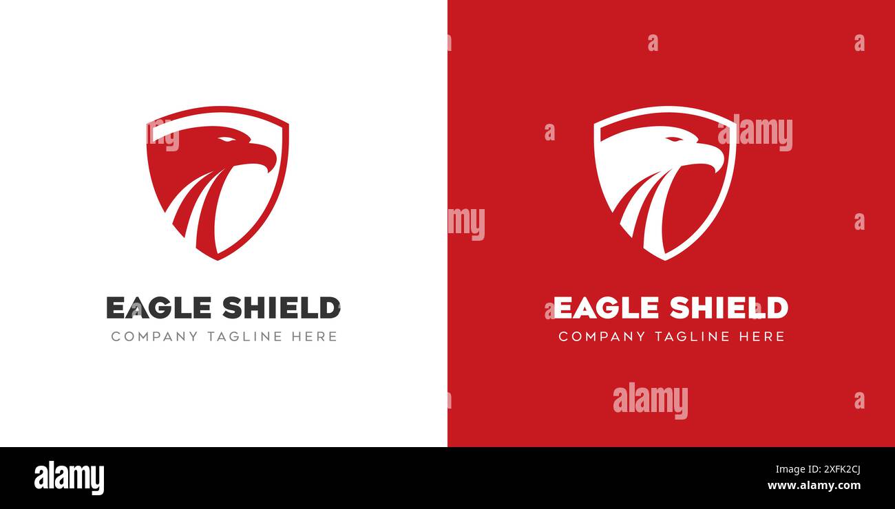 design del logo dell'aquila per la testa. vettore logo eagle Illustrazione Vettoriale