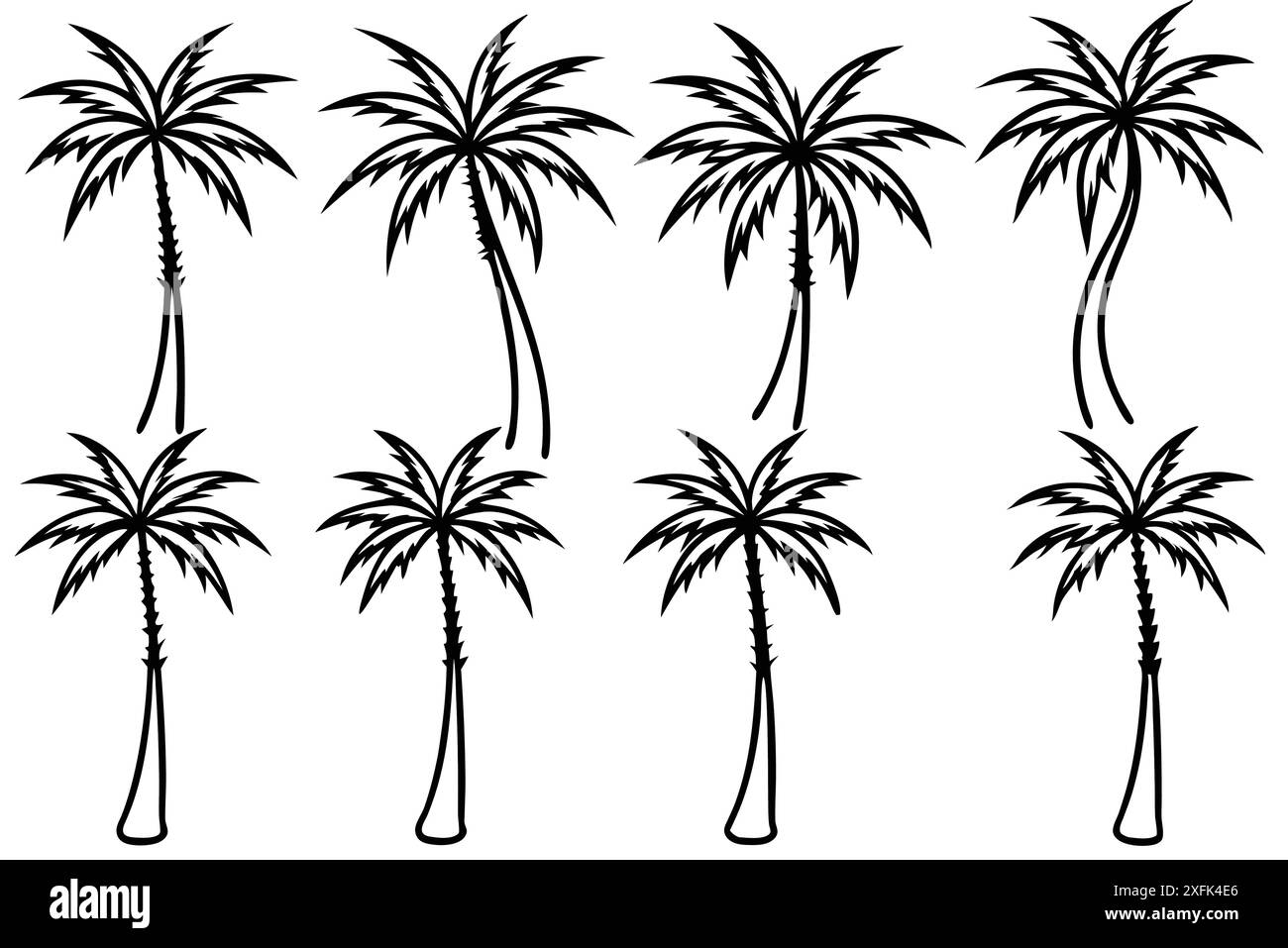 Palm Tree Stunning Line Art Illustration Ideas Collection Illustrazione Vettoriale