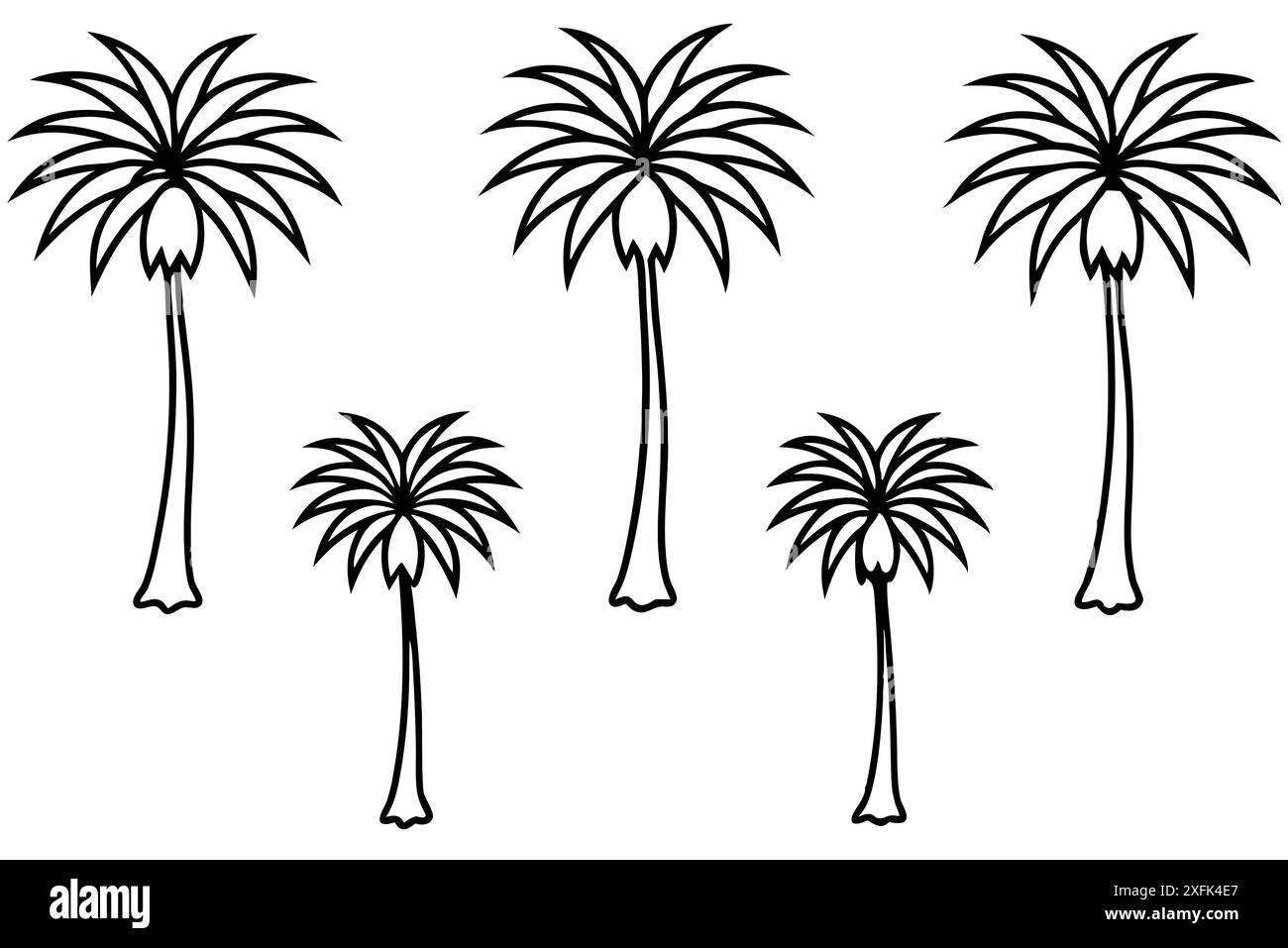 Palm Tree Stunning Line Art Illustration Ideas Collection Illustrazione Vettoriale